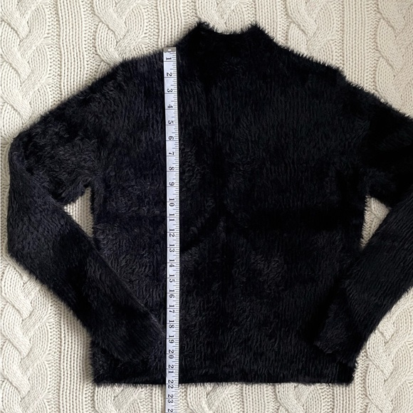 Banana Republic Fuzzy Black Mock Neck Sweater - Picture 5 of 7